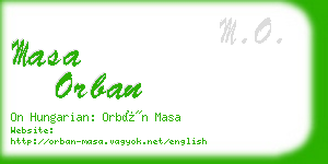 masa orban business card